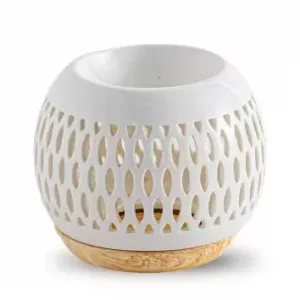 Quemador de perfume de cerámica de diseño blanco - h9,5 cm