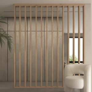 Separador ambientes listones de madera verticales