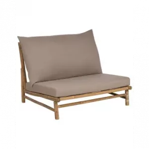 Silla de bambú madera clara y gris pardo