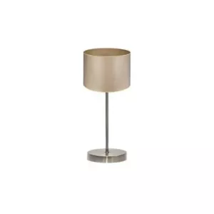 Sobremesa Tania 1xe14 Cuero/madera Clara 42x17x17 Cm