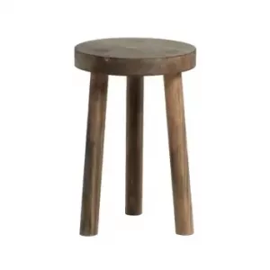Taburete de madera marrón