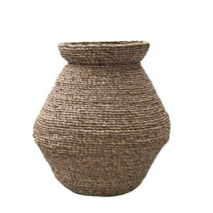 Vasija de mendong natural marrón